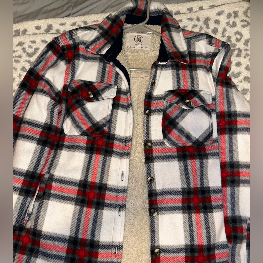 Cozy Sherpa Plaid Jacket